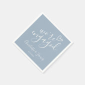 Serviette En Papier Nous sommes Engaged Engagement Party Dusty Blue (Coin)