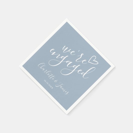 Serviette En Papier Nous sommes Engaged Engagement Party Dusty Blue (Coin)