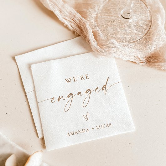 Serviette En Papier Nous sommes Engaged Napkins, Modern Engagement Par