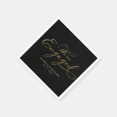 Serviette En Papier Nous sommes engagés Black Gold Engagement Party (Coin)