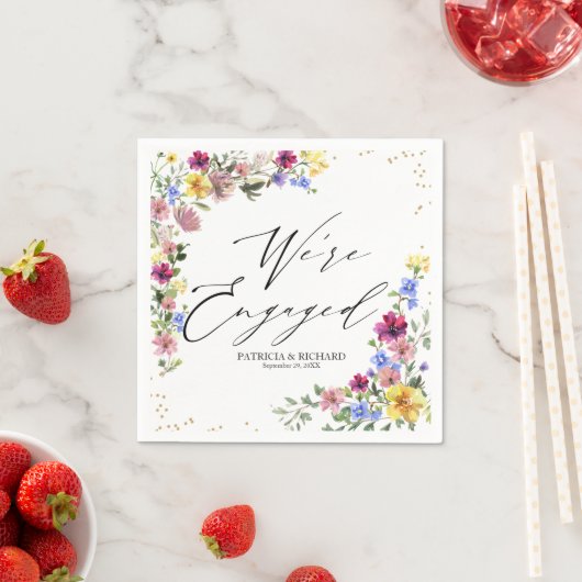 Serviette En Papier Nous sommes engagés Boho Fleur sauvage Engagement  (En situation)