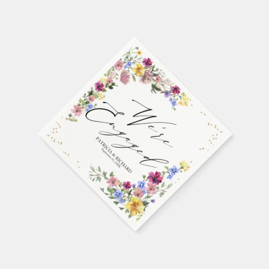 Serviette En Papier Nous sommes engagés Boho Fleur sauvage Engagement  (Coin)