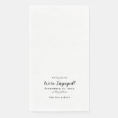 Serviette En Papier Nous sommes engagés Dîner Fiançailles Mariage Blac (Devant)