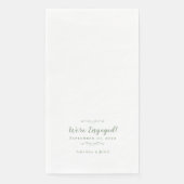 Serviette En Papier Nous sommes engagés Fiançailles Mariage Dîner Sage (Devant)