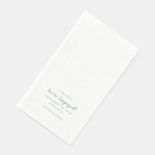 Serviette En Papier Nous sommes engagés Fiançailles Mariage Dîner Sage (Coin)