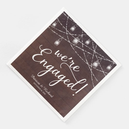 Serviette En Papier Nous sommes engagés Rustic Engagement Party (Coin)