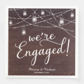 Serviette En Papier Nous sommes engagés Rustic Engagement Party (Devant)