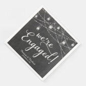 Serviette En Papier Nous sommes engagés Rustic Engagement Party Chalk (Coin)