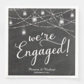 Serviette En Papier Nous sommes engagés Rustic Engagement Party Chalk (Devant)