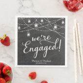 Serviette En Papier Nous sommes engagés Rustic Engagement Party Chalk (En situation)