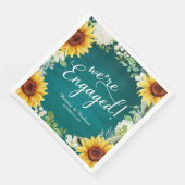 Serviette En Papier Nous sommes engagés Rustic Sunflowers Engagement P (Coin)