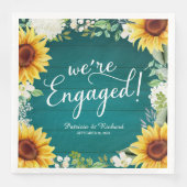 Serviette En Papier Nous sommes engagés Rustic Sunflowers Engagement P (Devant)