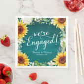 Serviette En Papier Nous sommes engagés Rustic Sunflowers Engagement P (En situation)