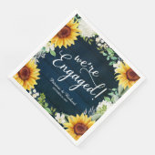 Serviette En Papier Nous sommes engagés Rustic Sunflowers Engagement P (Coin)