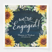 Serviette En Papier Nous sommes engagés Rustic Sunflowers Engagement P (Devant)