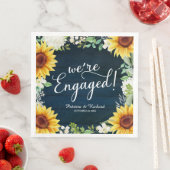 Serviette En Papier Nous sommes engagés Rustic Sunflowers Engagement P (En situation)
