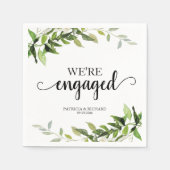 Serviette En Papier Nous sommes Fiançailles de la verdure engagés (Devant)