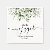 Serviette En Papier Nous sommes Fiançailles de la verdure engagés (Devant)