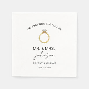 Serviette En Papier Nous sommes fiancés Élégant bague de fiançailles f