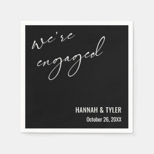 Serviette En Papier Nous sommes fiancés Typographie simple et élégante