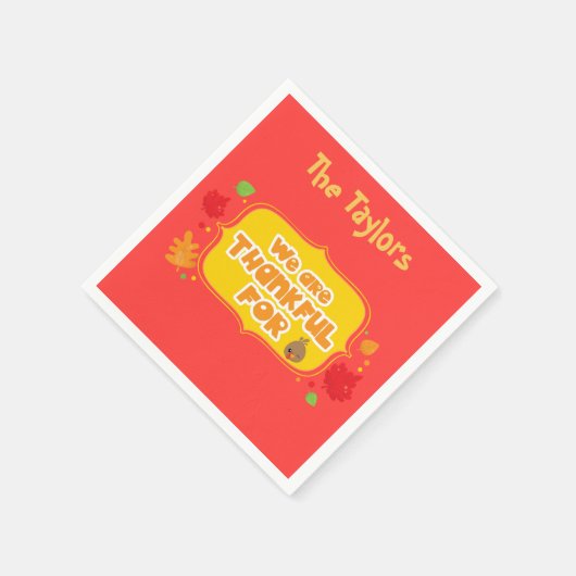 Serviette En Papier Nous sommes reconnaissants pour (Coin)