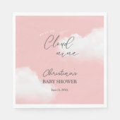 Serviette En Papier Nous sommes sur Cloud 9 Baby shower fille rose (Devant)