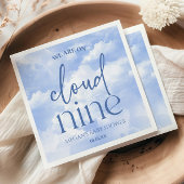 Serviette En Papier Nous Sommes Sur Cloud Neuf Baby shower Bleu