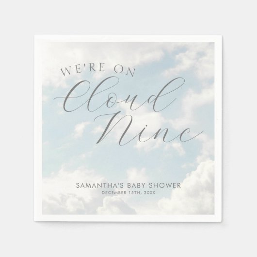Serviette En Papier Nous Sommes Sur Le Baby shower Nuage Neuf Nuages B (Devant)