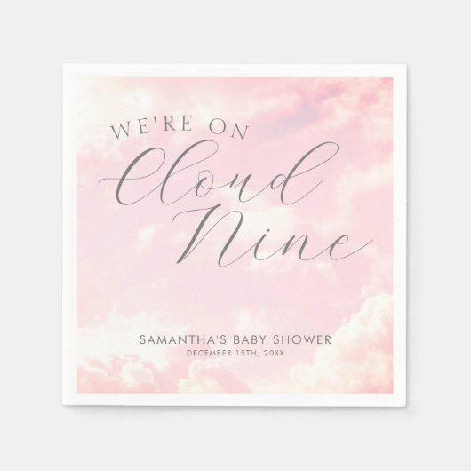 Serviette En Papier Nous Sommes Sur Le Baby shower Nuage Neuf Nuages R (Devant)