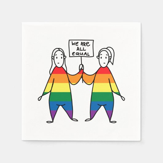 Serviette En Papier Nous sommes tous égaux (Devant)