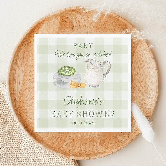 Serviette En Papier Nous Vous Aimons Tellement Matcha Green En vichy B