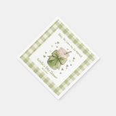 Serviette En Papier Nous Vous Aimons Tellement Matcha Vert Ruban Gingh (Coin)