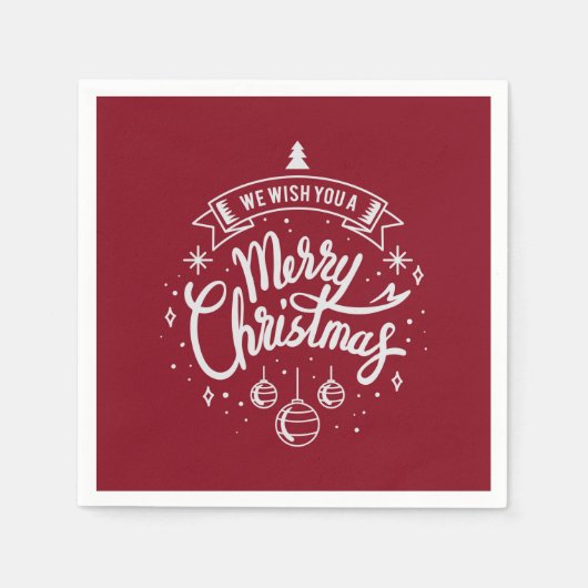 Serviette En Papier Nous vous souhaitons un joyeux Noël (Devant)