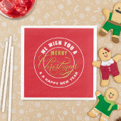 Serviette En Papier Nous vous souhaitons un joyeux Noël rouge