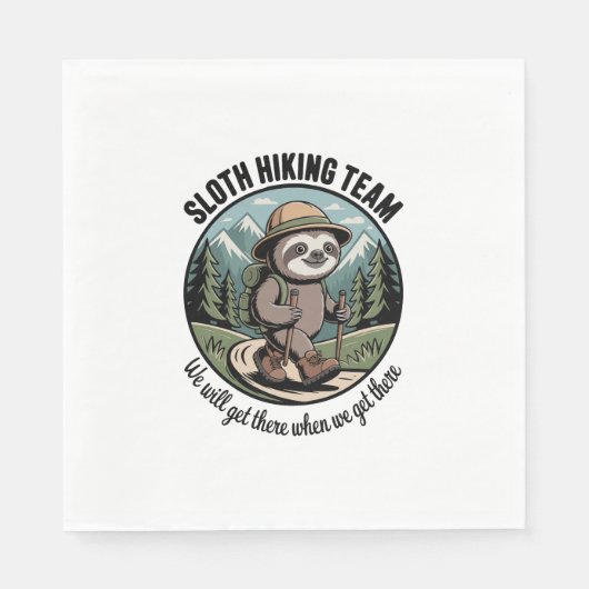 Serviette En Papier Nous Y Arriverons Finalement Sloth Hiker (Devant)