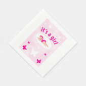 Serviette En Papier Nouveau bébé Faire-part fille (Coin)