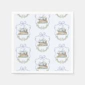 Serviette En Papier Nouveau chapitre Livres Blue Bow baby shower Vinta (Devant)