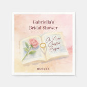 Serviette En Papier Nouveau chapitre Rose Rose Livre & Anneau Fête des (Devant)