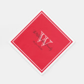 Serviette En Papier Nouveau-mariés Cadeau Monogramme Nom Script Papier (Coin)