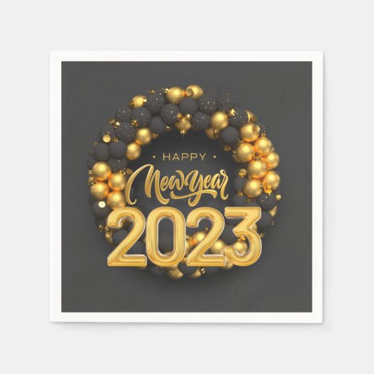 Serviette En Papier Nouvel An 2023, veille ! (Devant)