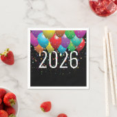 Serviette En Papier Nouvel an 2026 ballons de fête Napkins (En situation)