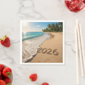 Serviette En Papier Nouvel An 2026 Plage tropicale (En situation)