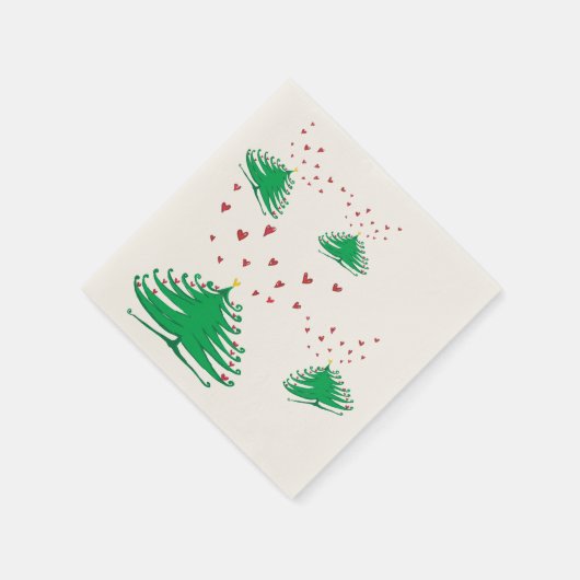 Serviette En Papier Nouvel An Arbre Cocktail Papier de Cocktail (Coin)