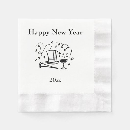 Serviette En Papier Nouvel An Bonne année avec année (Devant)
