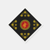 Serviette En Papier Nouvel An chinois Ox Red & Gold Orament (Coin)