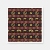 Serviette En Papier Nouvel An chinois Tiger Red Check Motif (Devant)
