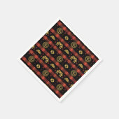 Serviette En Papier Nouvel An chinois Tiger Red Check Motif (Coin)