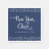 Serviette En Papier Nouvel An de la Marine Joyeux Moderne Blanc Nom du (Devant)