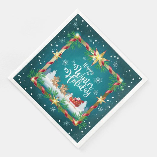 Serviette En Papier Nouvel An & Joyeux Noël (Coin)