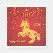 Serviette En Papier Nouvel An lunaire 2026 | Année du cheval (Devant)